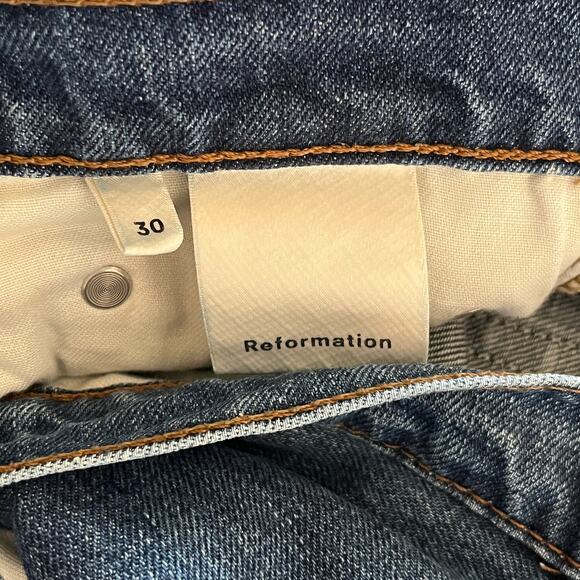 Reformation Jordi Kick Flare Frayed Hem High Waisted Jeans sz 30 - Picture 4 of 6